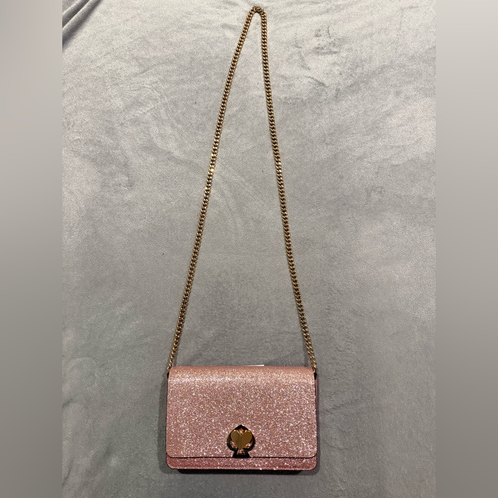 Kate Spade Nicola Twist-Lock Leather Chain Wallet